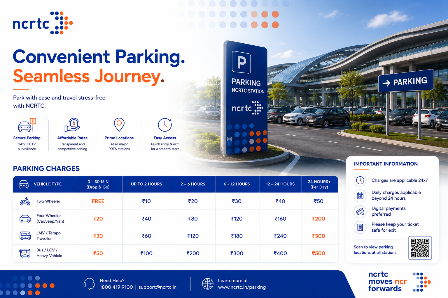 Namo Bharat Station Parking Information